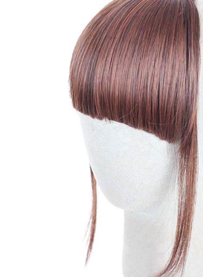 شاربدو شعر مستعار بتصفيفة غرة قصيرة منسدلة البني الفاتح 15x30سم - Image 3