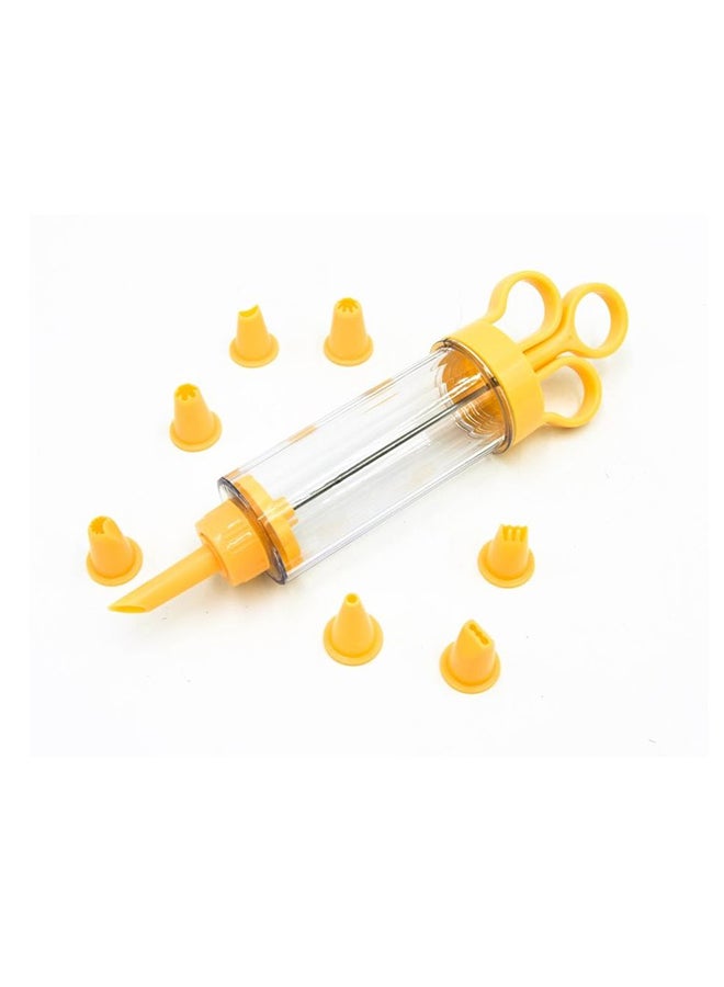 تسكوما مكبس تزيين الكيك مع 8 فوهات أصفر - Image 1