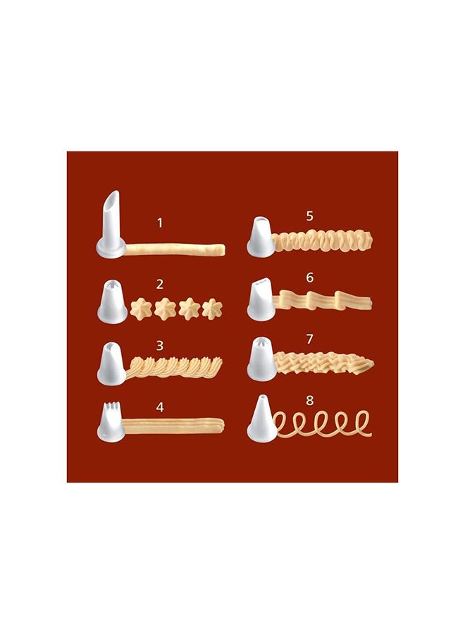 تسكوما مكبس تزيين الكيك مع 8 فوهات أصفر - Image 3