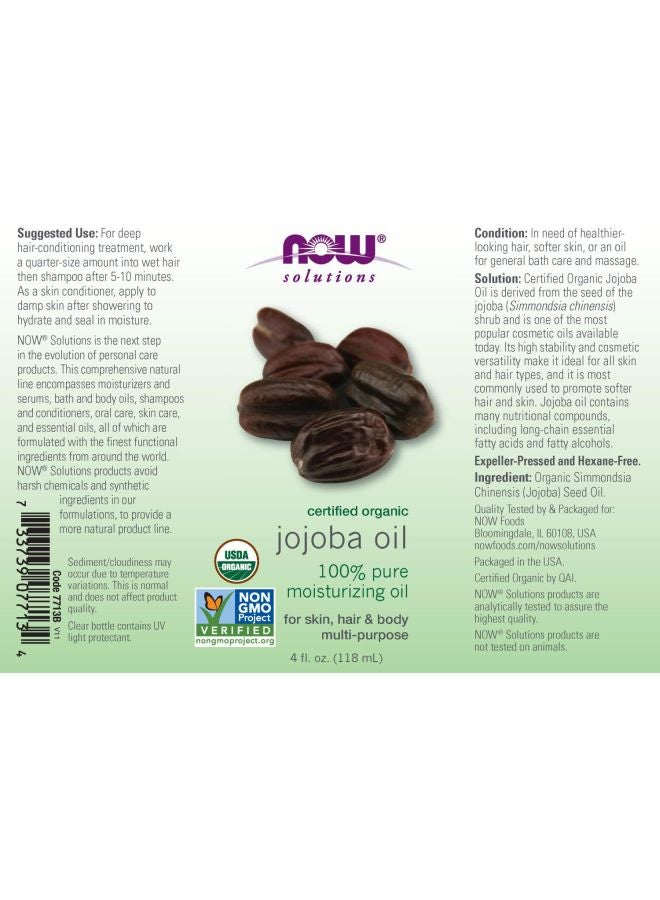 Now Foods Jojoba Pure Moisturizing Oil Yellow 118ml  - Image 2