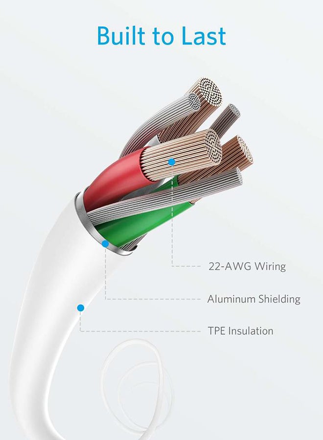 Anker - Powerline II with lightning connector 3ft white - Image 1