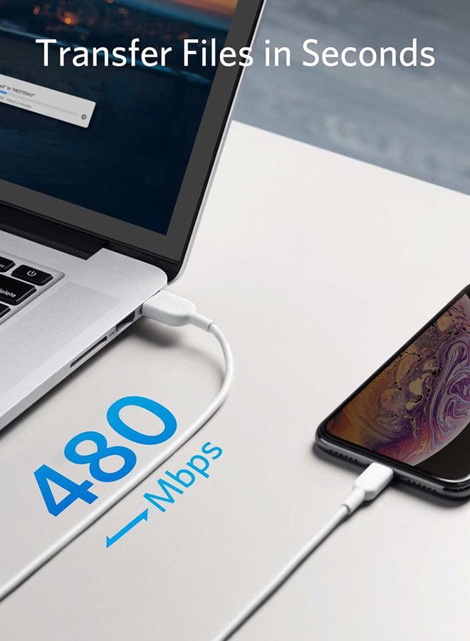 Anker - Powerline II with lightning connector 3ft white - Image 1