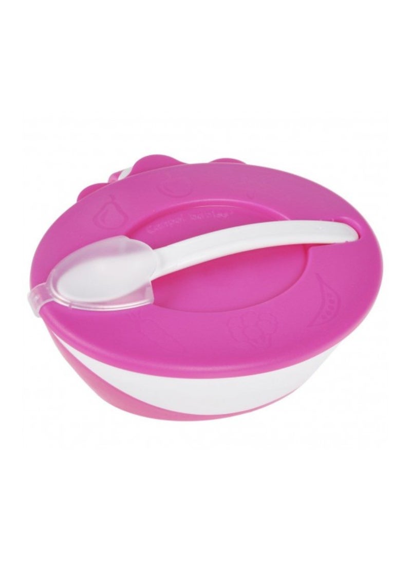 Canpol babies Canpol babies Bowl with Spoon and Lid 350ml LITTLE COW pink 