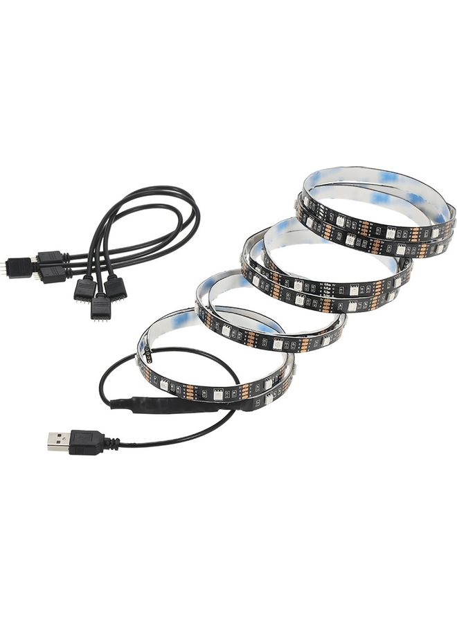 YWXLight 1 to 4 TV Background Bluetooth APP Mobile Phone Controller LED Light Strip Multicolour - Image 1