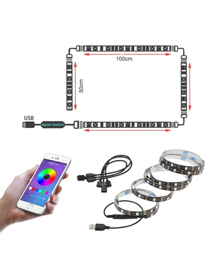 YWXLight 1 to 4 TV Background Bluetooth APP Mobile Phone Controller LED Light Strip Multicolour - Image 2