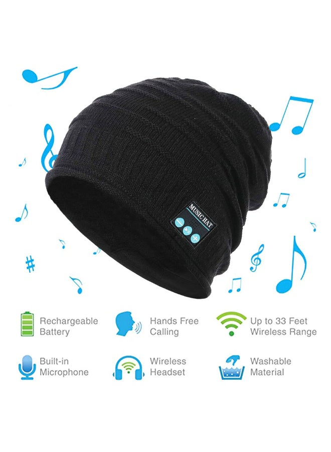 Generic Music Knitted Built-In Led Light Autumn Winter Hiking Hat Black  - Image 3