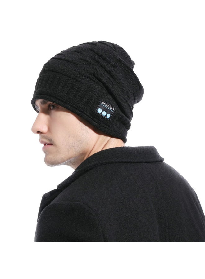 Generic Music Knitted Built-In Led Light Autumn Winter Hiking Hat Black  - Image 1