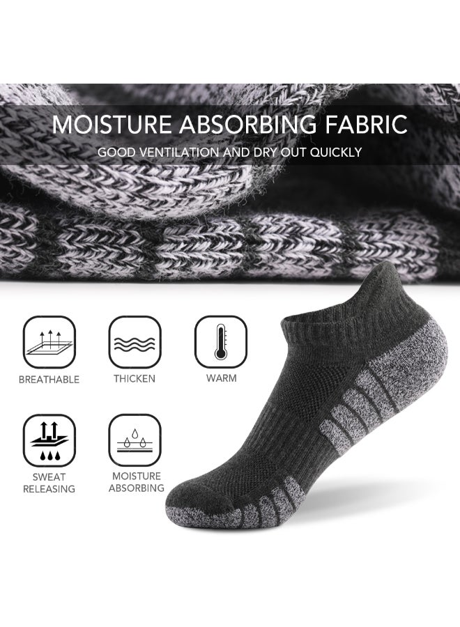 Set Of 6 Pair Of Athletic Anti-Skid Low-Cut Socks Black/Grey - Image 3