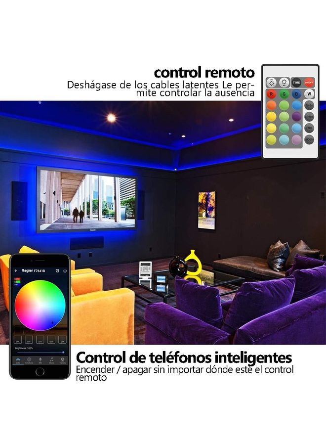 Waterproof Bluetooth RGB LED Light Strip with Remote Control Multicolour 5meter