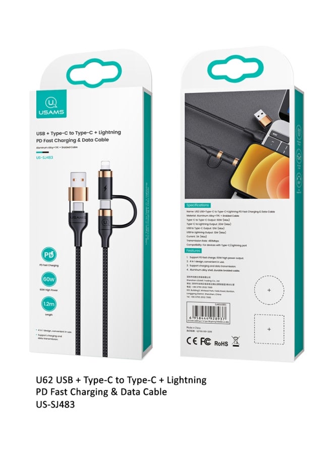 Usams 60W 4-In-1 Multifunction Cable Black - Image 2