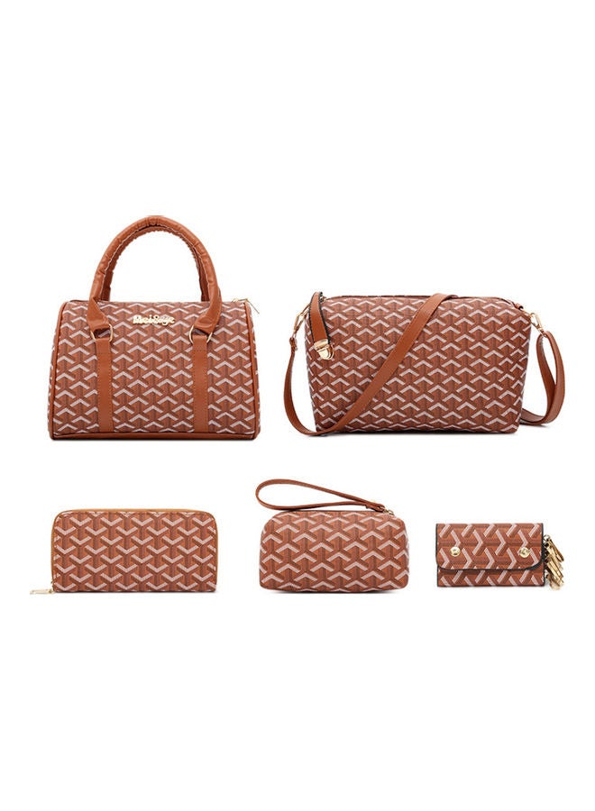 6-Pieces fashion shoulder Bag Brown  - Image 2