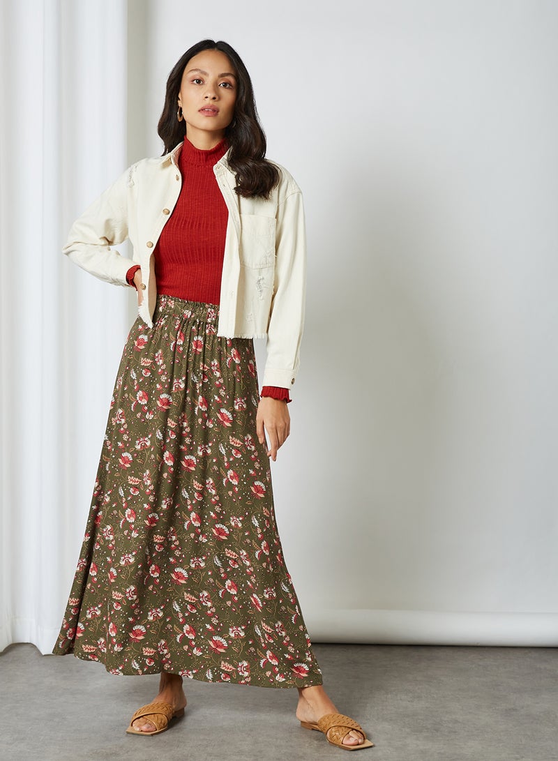 ONLY - Bellis Floral Print Skirt Kalamata - Image 1