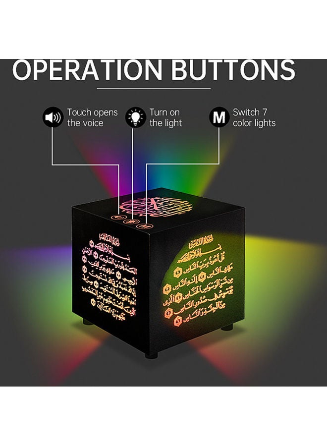 Generic - Intelligent BT Small Speaker 3D Around Portable Mini Qur'An Speaker LU-VQ9-40 Black - Image 1