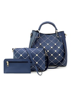 3-Piece Stone Studded Bags Blue