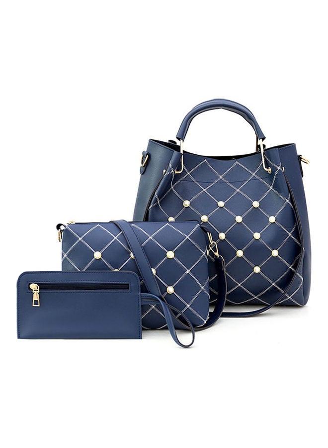 Generic - 3-Piece Stone Studded Bags Blue - Image 1