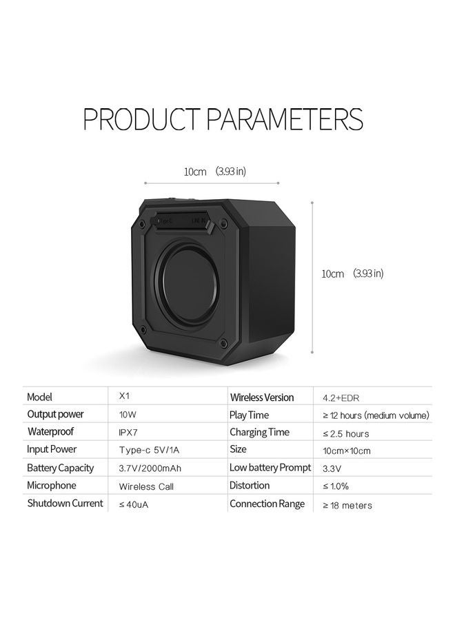 Outdoor Waterproof Bluetooth Speaker LU-VQ9-74 Black  - Image 4