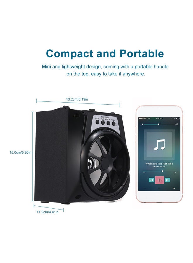 Portable Outdoor Speaker Colorful LED Light LU-VQ9-55 Black  - Image 5