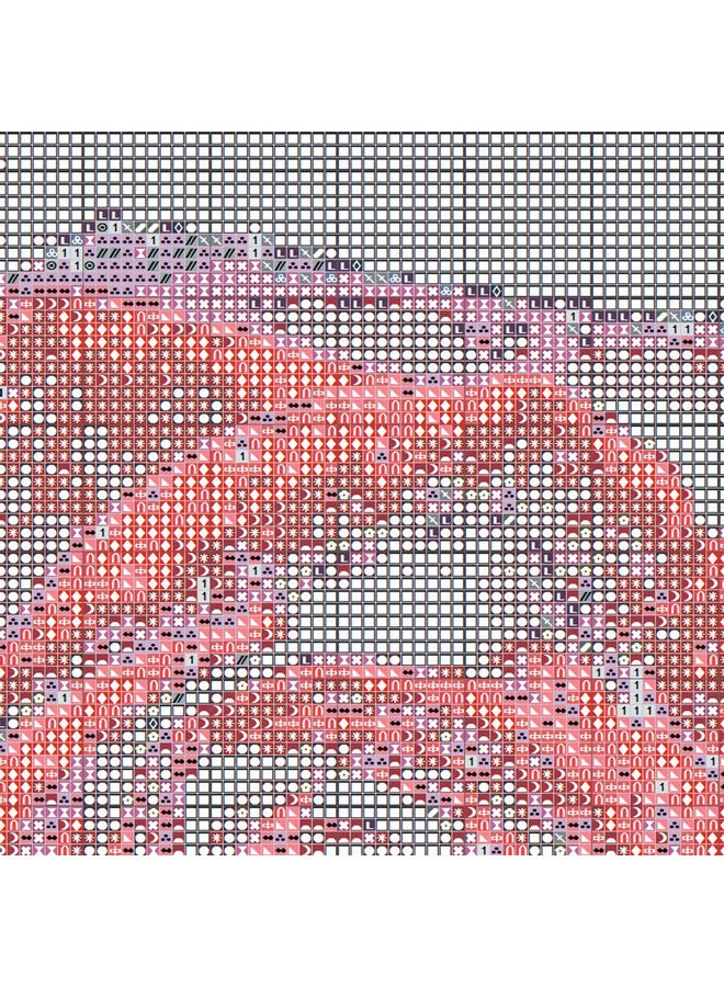 مجموعة تطريز اللوحات الفنية بالألماس بتصميم خماسي الأبعاد يمكنك تركيبها بنفسك أحمر / أسود / أبيض 30x7x0.22سم - Image 3