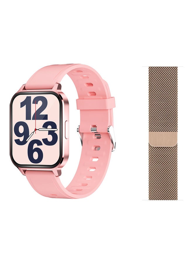 2-Piece Bluetooth Smartwatch With Replacement Strap Set Pink/Rose Gold - Image 1