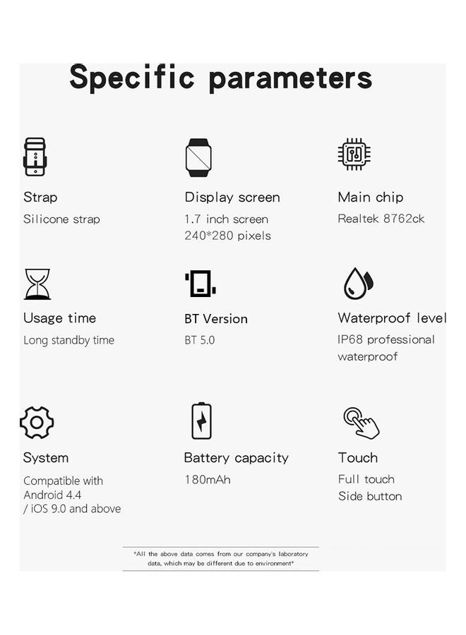 2-Piece Bluetooth Smartwatch With Replacement Strap Set Pink/Rose Gold - Image 2