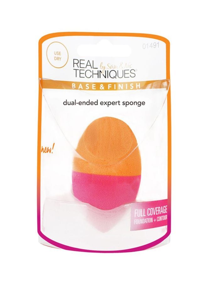REAL TECHNIQUES - Dual-Ended Expert Sponge Pink/Orange - Image 1
