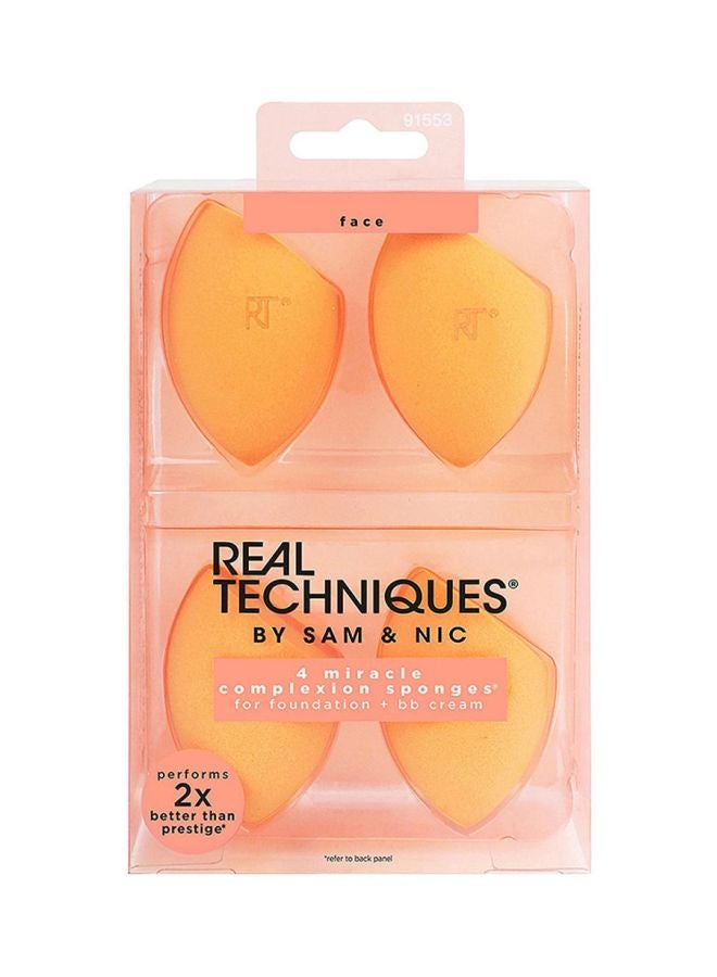 REAL TECHNIQUES - 4-Piece Face Makeup Sponge Set Yellow - Image 1