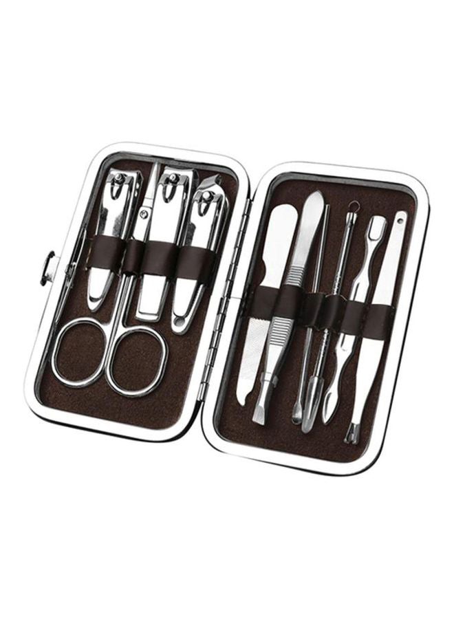 Sharpdo 10-Pieces Nail Clippers And Manicure Kit Silver 