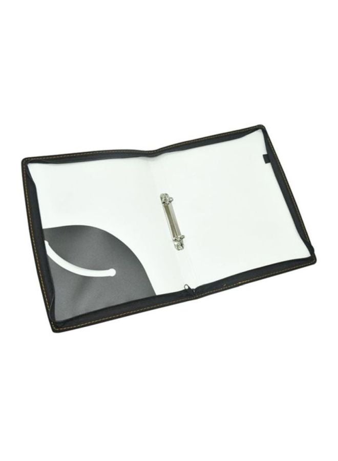 FIS Zipper Folio Ring Binder With Docket White/Black - Image 1