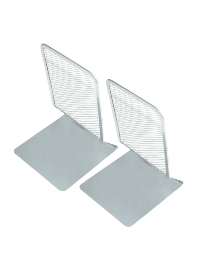 FIS 2-Piece Metal Bookends Set Grey - Image 1
