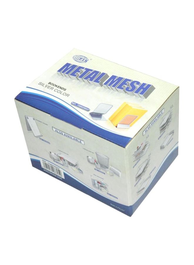 FIS 2-Piece Metal Bookends Set Grey - Image 2