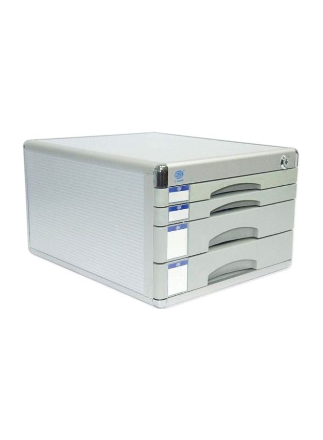 FIS 4-Drawer File Cabinet With Key Grey - Image 1
