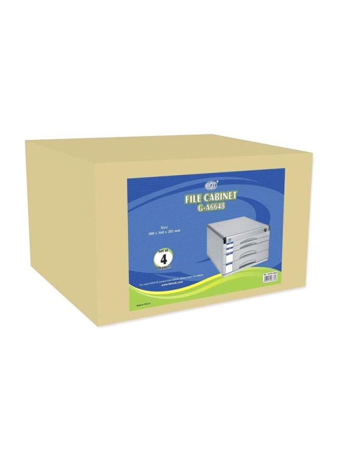 FIS 4-Drawer File Cabinet With Key Grey - Image 2