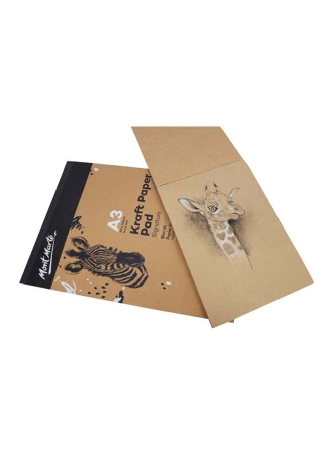 50-Sheet A3 Size Craft Paper Pad Brown