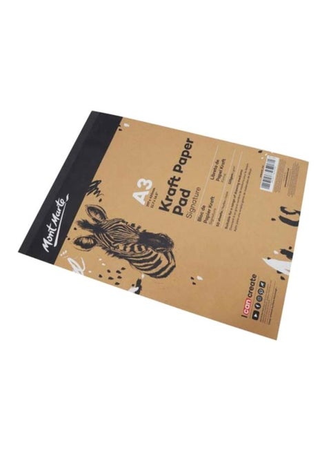 50-Sheet A3 Size Craft Paper Pad Brown