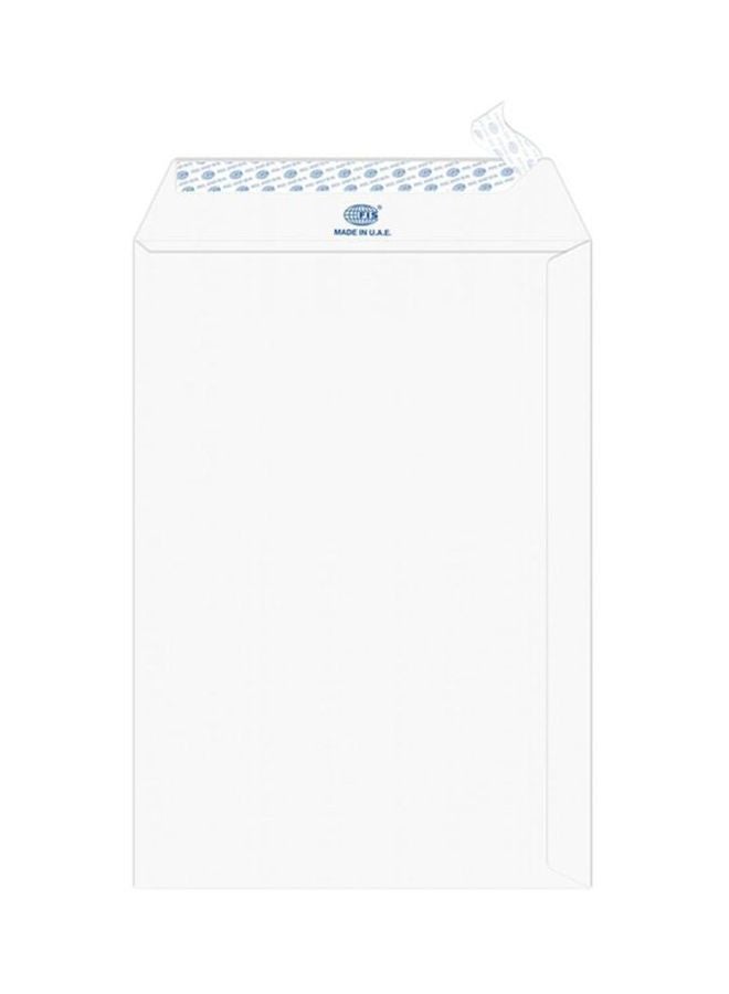 FIS 50-Piece Laid Paper Peel And Seal Envelope Set White - Image 1