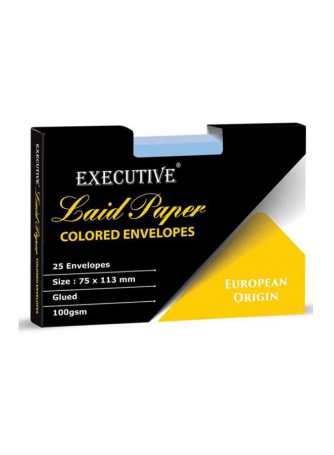FIS 25-Piece Executive Laid Paper Glued Envelope Set Blue - Image 1