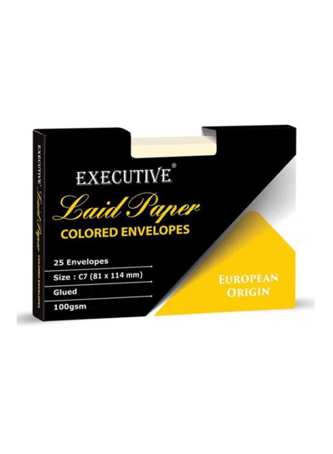 FIS 25-Piece Executive Laid Paper Self Glued Envelope Set White - Image 1