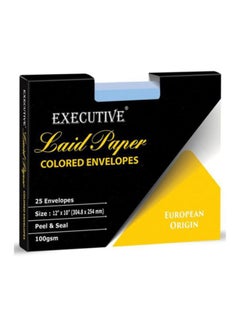 FIS 25-Piece Executive Laid Paper Peel And Seal Envelope Set Blue  - Image 1