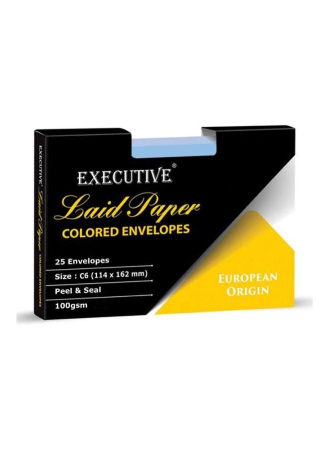 FIS 25-Piece Executive Laid Paper Peel And Seal Envelope Set Blue - Image 1