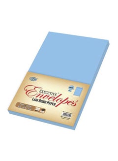FIS 50-Piece Laid Paper Peel And Seal Envelope Set Blue  - Image 1