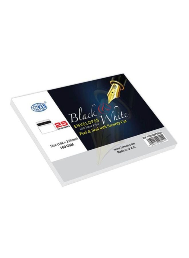FIS - Pack Of 25 Peel And Seal Envelope With Inprint Security Cut White - Image 1