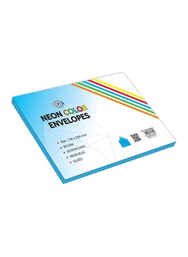 إف اي أس  مجموعة أظرف ملصقة من 50 قطعة أزرق - Image 1