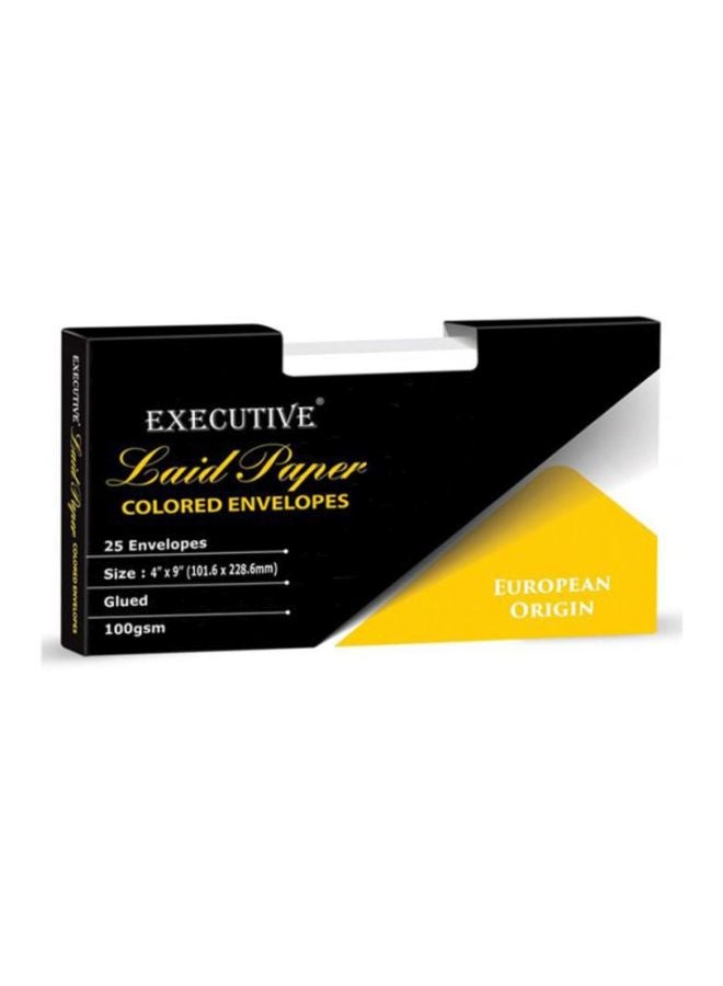 FIS 25-Piece Laid Paper Glued Envelope Set White - Image 1