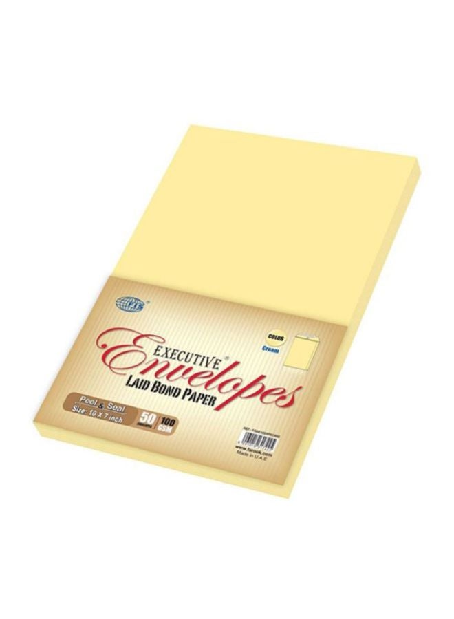 إف اي أس  مجموعة أظرف لاصقة مصنوعة من الورق المدموغ مكونة من 50 قطعة أصفر - Image 1