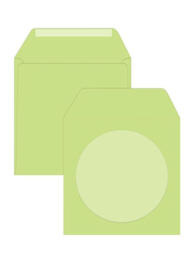 FIS 25-Piece Executive Laid Paper CD/DVD Glued Envelope With Window Set Green - Image 1