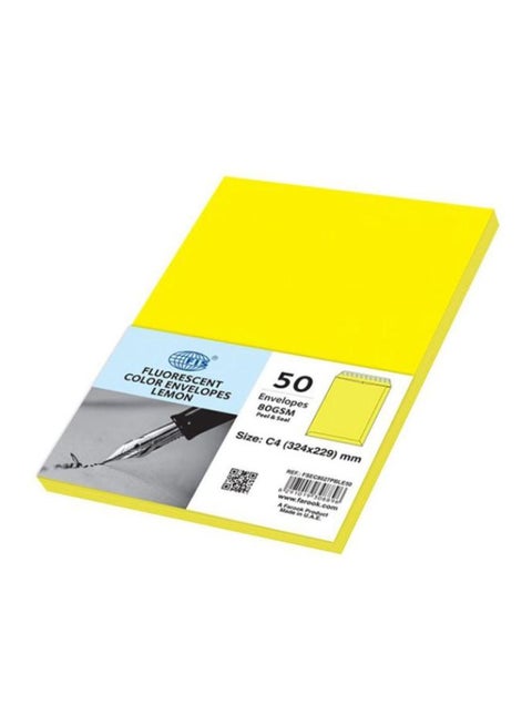 Pack Of 50 Peel And Seal Envelope Lemon