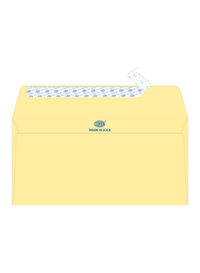 FIS - 25-Piece Laid Paper Peel And Seal Envelope Set Yellow - Image 1