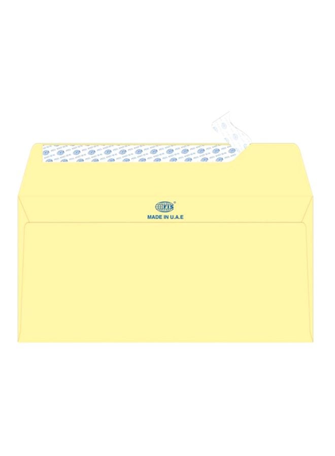 FIS Pack Of 25 Laid Paper Peel And Seal Envelope Yellow - Image 1
