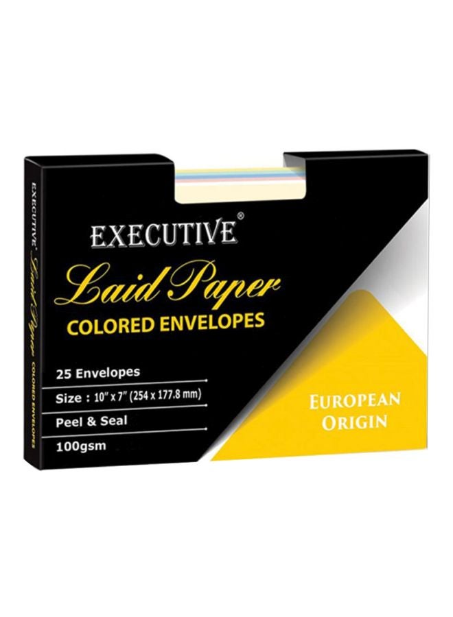 FIS 25-Piece Executive Laid Paper Envelopes Multicolour - Image 1