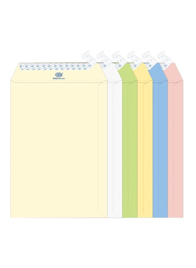 FIS 60-Piece Laid Paper Envelopes Green/Yellow/Blue - Image 1
